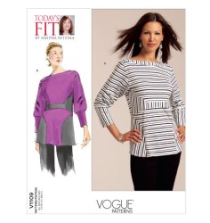1109 VOGUE BETZINA PIECED  PULLOVER TOP CONTRAST OR NOT PATTERN ABC-GHIJ new